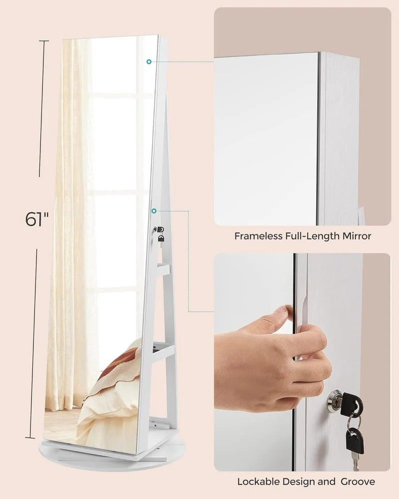 ✨ 3-in-1 Mirror with Shelf & Jewellery Organiser – Style Meets Function