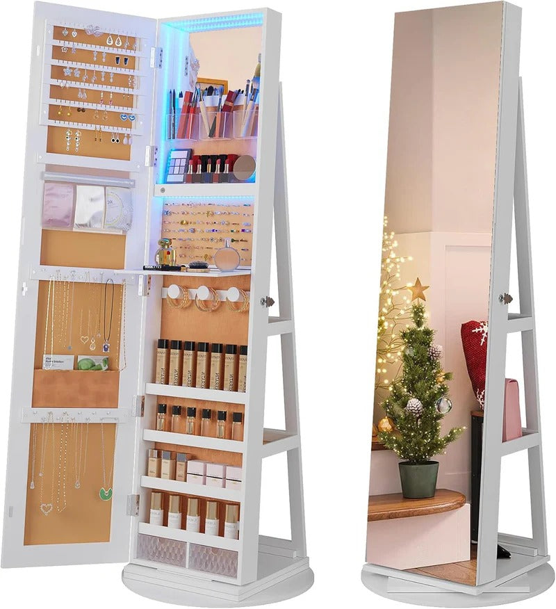 ✨ 3-in-1 Mirror with Shelf & Jewellery Organiser – Style Meets Function