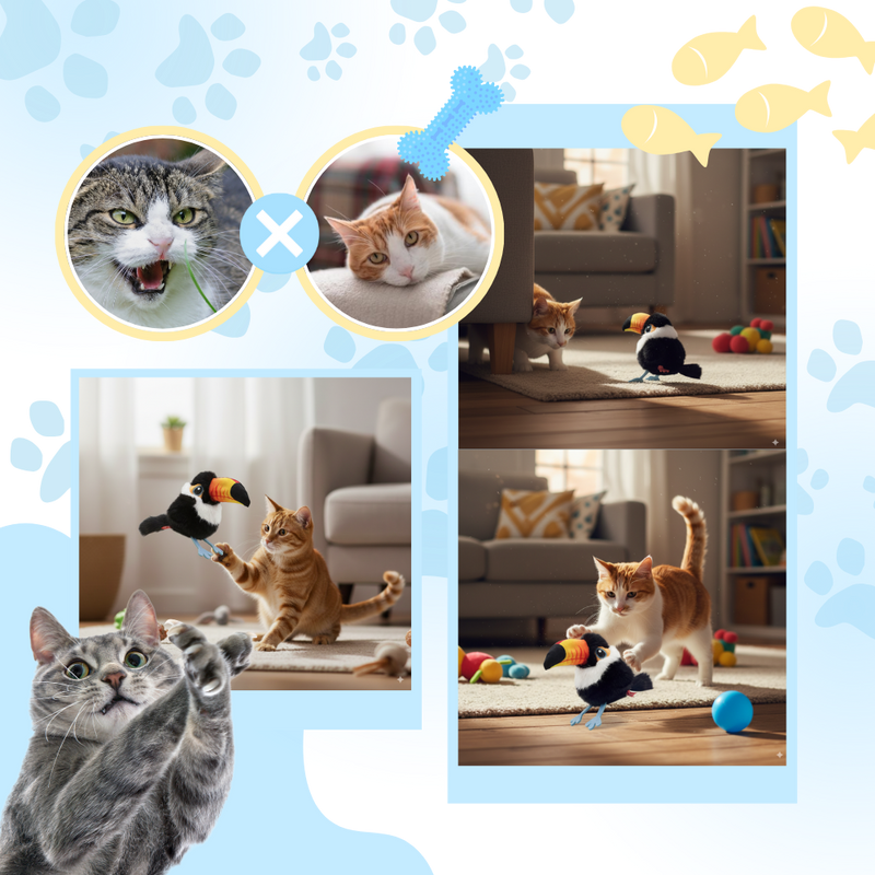 Cat Lifelike Interactive Bird Toy