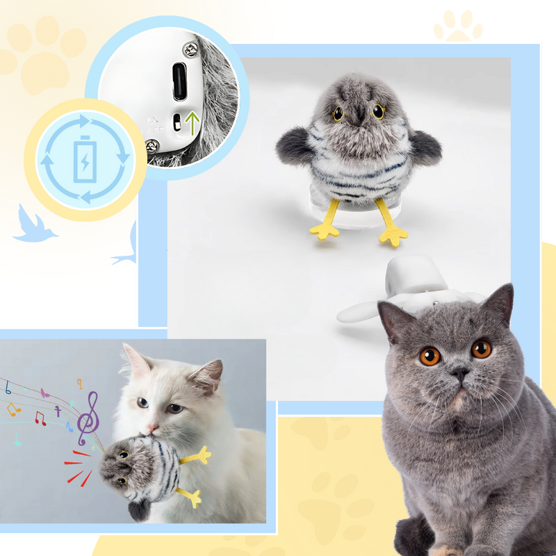 Cat Lifelike Interactive Bird Toy